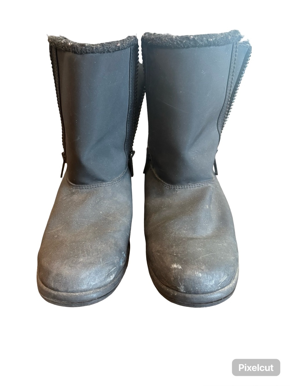 Black Fuzzy-Lined Winter Boots
